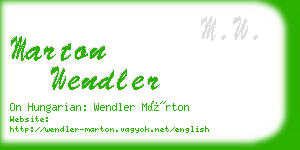 marton wendler business card